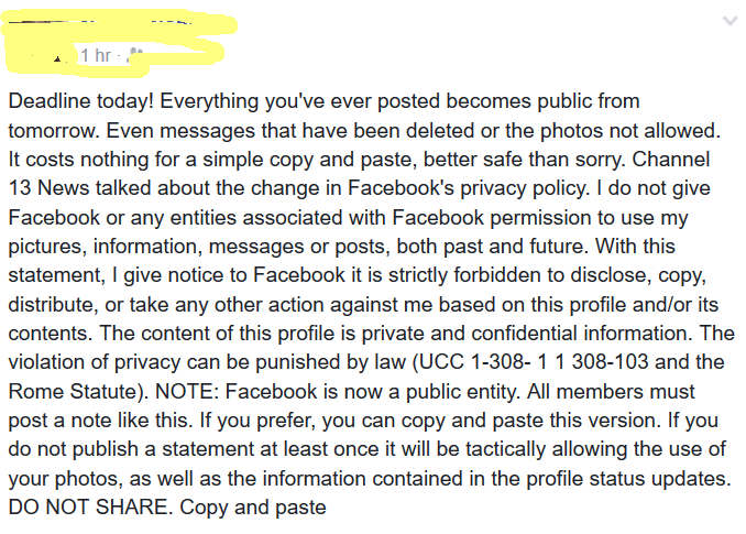 facebook hoax